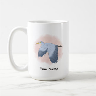 Persoonlijke Reiger met Roze Achtergrond Koffiemok