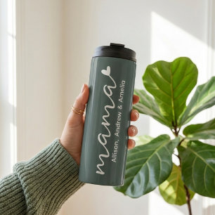 Persoonlijke reisbeker cadeau voor mama met namen  thermosbeker