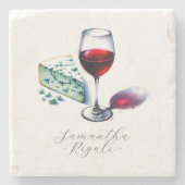 Persoonlijke relatiegeschenken wijnmakerij stenen onderzetter (Voorkant)