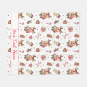 Persoonlijke Rendier Kerst Fleece Deken (Voorkant (Horizontaal))