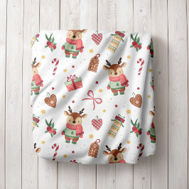 Persoonlijke Rendier Kerst Fleece Deken