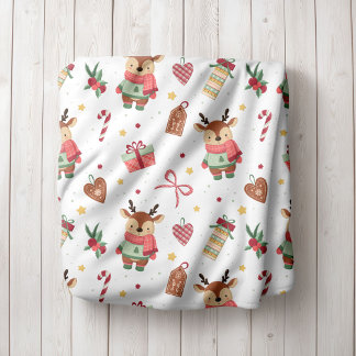 Persoonlijke Rendier Kerst Fleece Deken