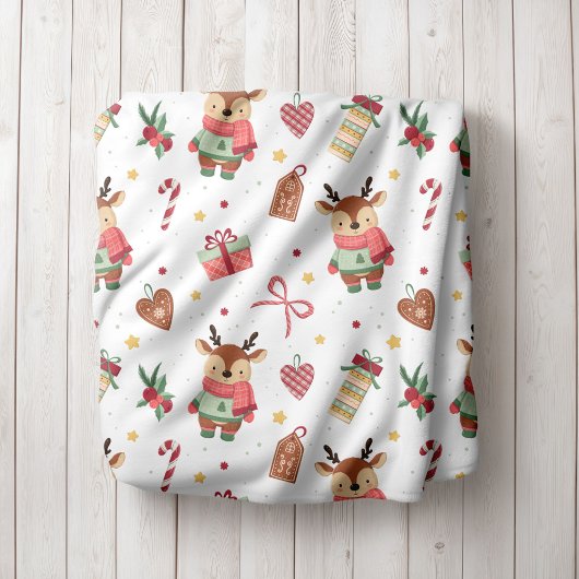 Persoonlijke Rendier Kerst Fleece Deken