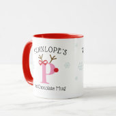 Persoonlijke rendier mok met warme chocolademelk v (Voorkant links)