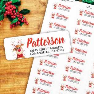 Persoonlijke rendier-verzendlabels voor feestelijk etiket