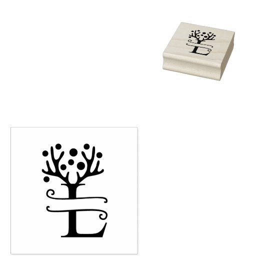 Persoonlijke rendierAntlers Naam "L" Rubberstempel (Gestempeld)