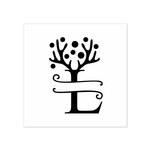 Persoonlijke rendierAntlers Naam "L" Rubberstempel (Afrduk)