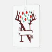 Persoonlijke rendierAntlers Naam "N" Metalen Ornament (Voorkant links)