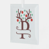 Persoonlijke rendierAntlers Naam "P" Glas Ornament (Voorkant links)