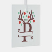 Persoonlijke rendierAntlers Naam "P" Glas Ornament (Voorkant Rechts)