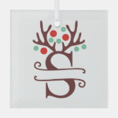 Persoonlijke rendierAntlers Naam "S" Glas Ornament (Voorkant)
