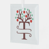 Persoonlijke rendierAntlers Naam "T" Glas Ornament (Voorkant links)