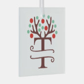 Persoonlijke rendierAntlers Naam "T" Glas Ornament (Voorkant Rechts)