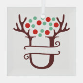 Persoonlijke rendierAntlers Naam "U" Glas Ornament (Achterkant)