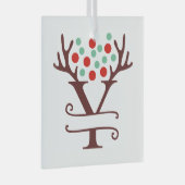 Persoonlijke rendierAntlers Naam "Y" Glas Ornament (Voorkant Rechts)