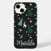 Persoonlijke rendieren en kerstbomen Case-Mate iPhone case (Achterkant)