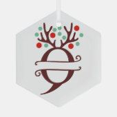 Persoonlijke rendieren Naam "Q" Glas Ornament (Achterkant)