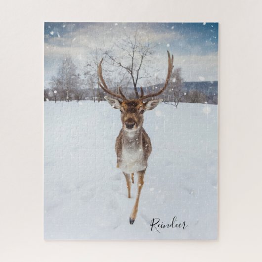 Persoonlijke rendierfoto legpuzzel (Verticaal)