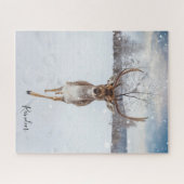 Persoonlijke rendierfoto legpuzzel (Horizontaal)