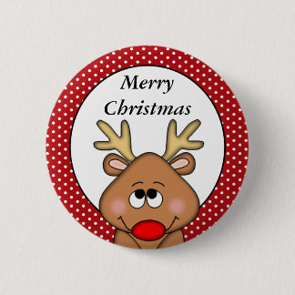 Persoonlijke rendierkerstButton Ronde Button 5,7 Cm