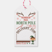 Persoonlijke rendierpost van de Noordpool Cadeaulabel (Achterkant)