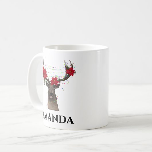 Persoonlijke rendiertjes - mok voor lichte kerstko (Voorkant links)