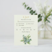 Persoonlijke Response Card Eucalyptus boeket RSVP Kaartje (Staand voorkant)