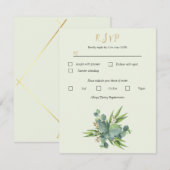 Persoonlijke Response Card Eucalyptus boeket RSVP Kaartje (Voorkant / Achterkant)