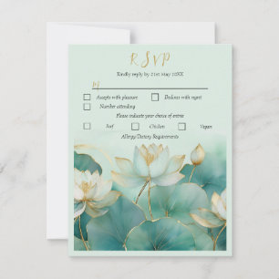 Persoonlijke Response Card Lotusbloem RSVP Kaartje