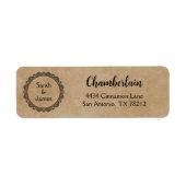 Persoonlijke retouradreslabels voor pasgetrouwden etiket (Voorkant)