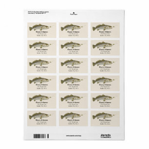 Persoonlijke Retouradresstickers voor Forelvissen Etiket