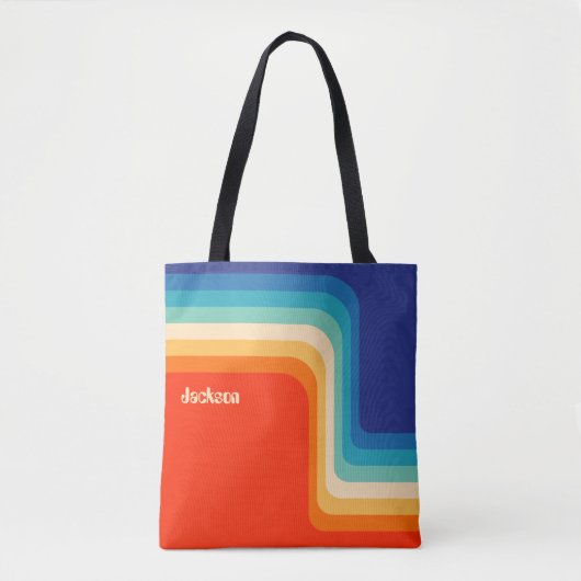 Persoonlijke Retro 70s Ombre Tote Bag (Voorkant)