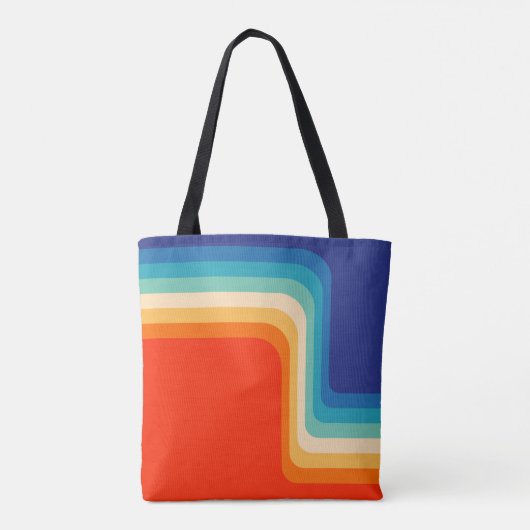 Persoonlijke Retro 70s Ombre Tote Bag (Achterkant)