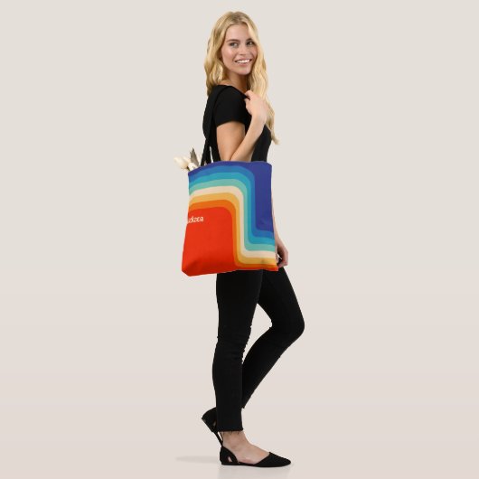 Persoonlijke Retro 70s Ombre Tote Bag (Op model)