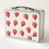 Persoonlijke Retro Aardbei Stippen Vintage (Achterkant)