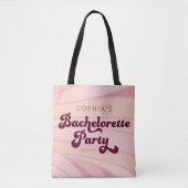 Persoonlijke Retro Afscheidsetentje voor de Bruid Tote Bag (Voorkant)