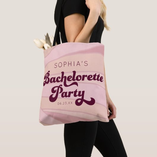 Persoonlijke Retro Afscheidsetentje voor de Bruid Tote Bag (Dichtbij)