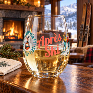 Persoonlijke Retro Après Ski Lodge Wijnglas Zonder Voet