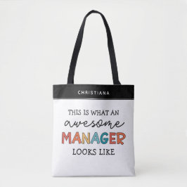 Persoonlijke Retro Awesome Manager Grappig Tote Bag