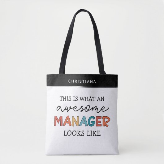 Persoonlijke Retro Awesome Manager Grappig Tote Bag (Voorkant)
