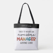 Persoonlijke Retro Awesome Manager Grappig Tote Bag (Achterkant)