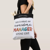 Persoonlijke Retro Awesome Manager Grappig Tote Bag (Dichtbij)