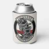 Persoonlijke Retro BarberWinkel Barber Stoel Salon Blikjeskoeler (Blikje Achterkant)