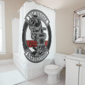 Persoonlijke Retro BarberWinkel Barber Stoel Salon Douchegordijn (In situ)