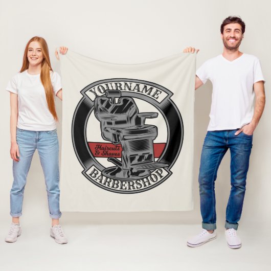 Persoonlijke Retro BarberWinkel Barber Stoel Salon Fleece Deken (In situ)