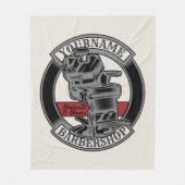 Persoonlijke Retro BarberWinkel Barber Stoel Salon Fleece Deken (Voorkant)