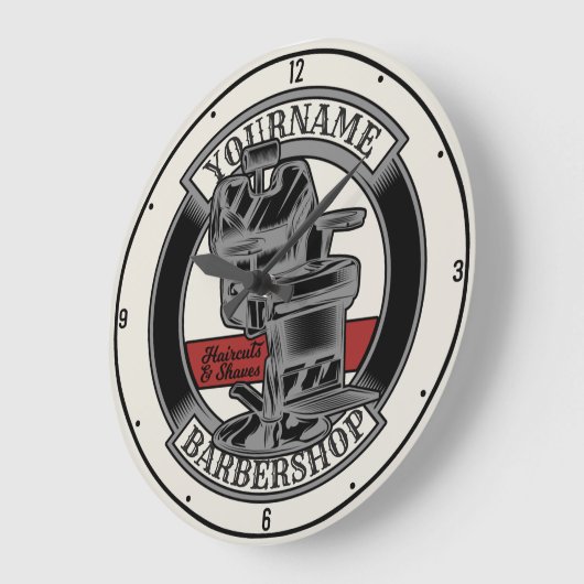 Persoonlijke Retro BarberWinkel Barber Stoel Salon Grote Klok (Hoek)