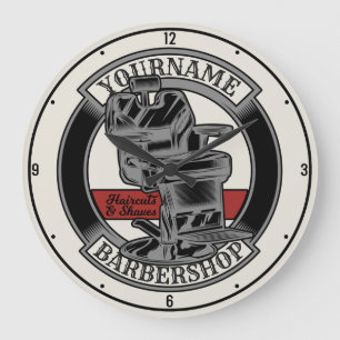 Persoonlijke Retro BarberWinkel Barber Stoel Salon Grote Klok