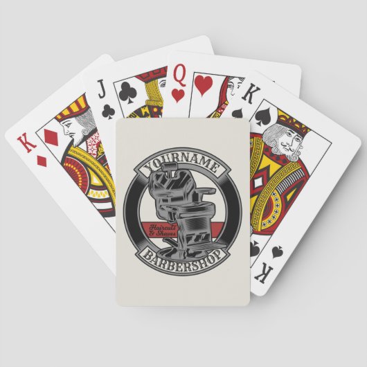 Persoonlijke Retro BarberWinkel Barber Stoel Salon Pokerkaarten (Achterkant)