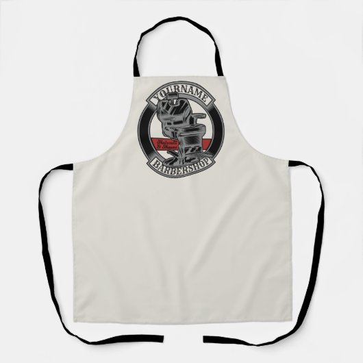 Persoonlijke Retro BarberWinkel Barber Stoel Salon Schort (Voorkant)